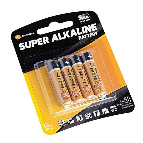 Baterie alkaliczne GoGEN SUPER ALKALINE LR03 ALKALINE 4, AAA, blistr 4 szt. (GOGR03ALKALINE4)