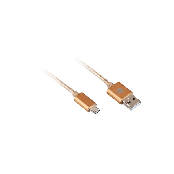 Kabel GoGEN USB A / B micro USB, pleciony, metalowe połączenia, 1m złoty (MICUSB 100 MM06) Złoty