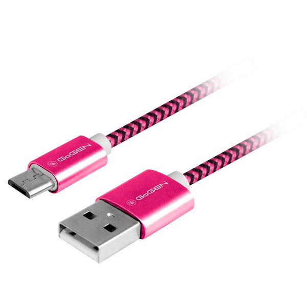 Kabel GoGEN USB / micro USB, 1m, opletený (MICUSB100MM25) Purpurowy