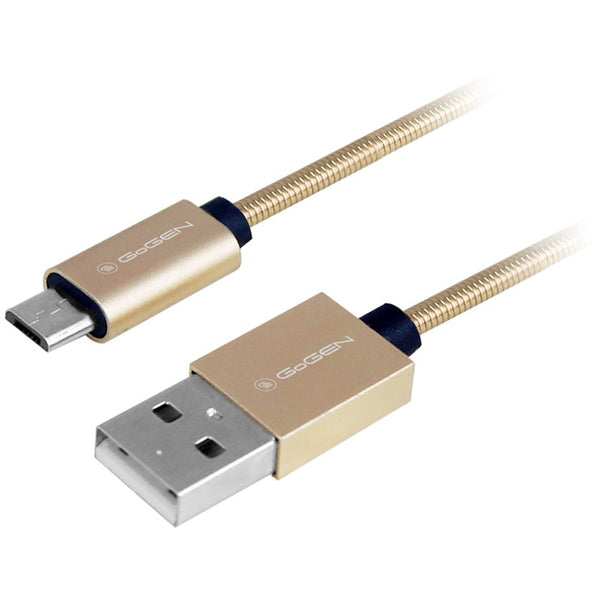 Kabel GoGEN USB / micro USB, 1m, ocelový, opletený (MICUSB100MM21) Złoty