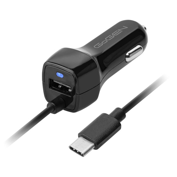 Zasilacz samochodowy GoGEN integrovaný kabel (USB-C), 1x USB, 2,1A, 10,5W (CH28CCB) Czarny