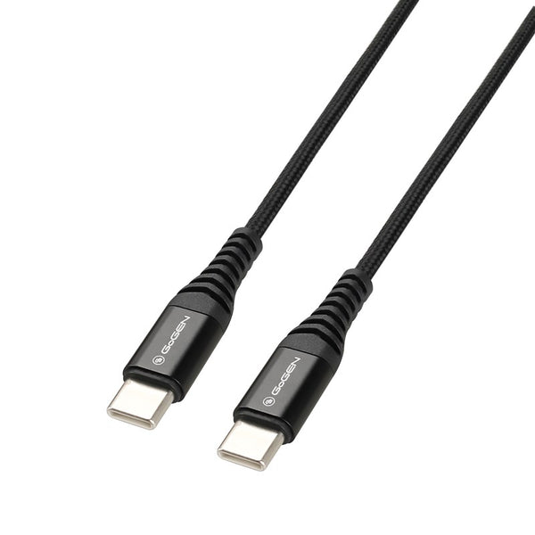 Kabel GoGEN USB-C / USB-C, 1m, opletený (USBCC100MM01) Czarny