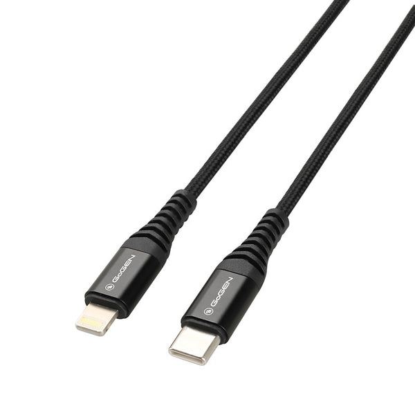 Kabel GoGEN USB-C / Lightning, 2m, opletený (USBC8P200MM01) Czarny