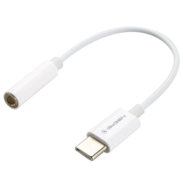 Kabel GoGEN USB-C (M) / 3,5mm jack (F), 0,2m (USBCJACKMF01) Biały