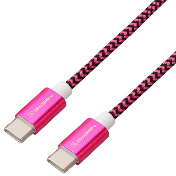 Kabel GoGEN USB-C / USB-C, 1m, opletený (USBCC100MM25) Purpurowy