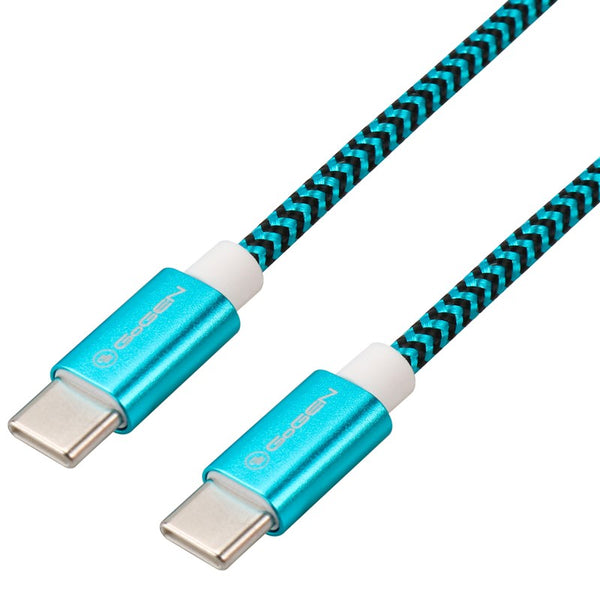 Kabel GoGEN USB-C / USB-C, 1m, opletený (USBCC100MM26) Niebieski
