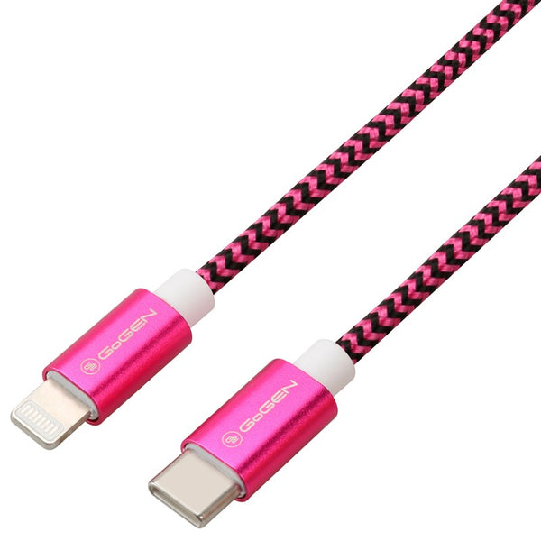 Kabel GoGEN USB-C / Lightning, 1m, opletený (USBC8P100MM25) Purpurowy