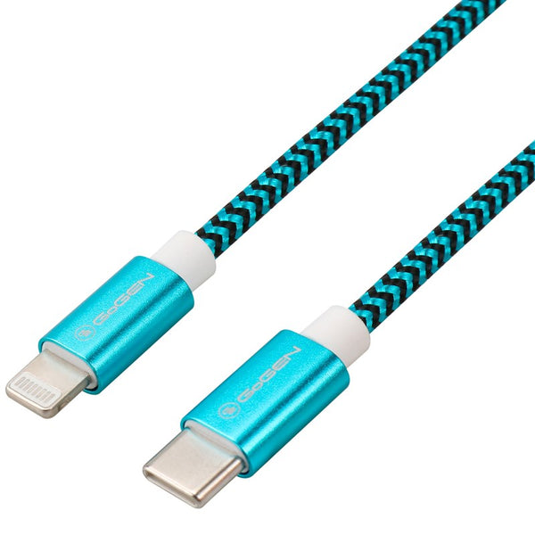 Kabel GoGEN USB-C / Lightning, 1m, opletený (USBC8P100MM26) Niebieski