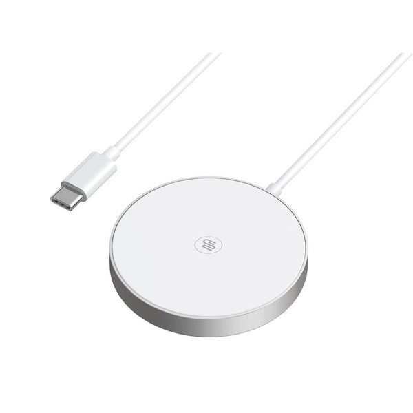 Bezprzewodowa ładowarka GoGEN MagSafe, Qi2, 15W (WCHMS03) Biała/Srebrna